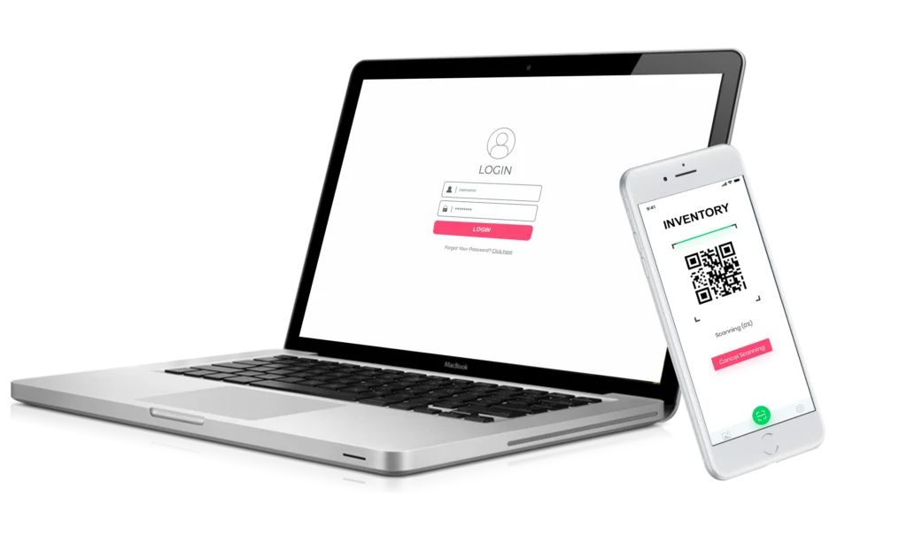 Laptop and mobile interface representing the Arttechz asset management solution